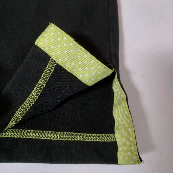 The Quacker Factory Vest Plus Size 1X Black Neon Green Stitching Daisy Bling Zip - Picture 11 of 11
